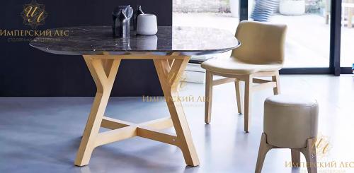 Дизайнерский стол IW Design из массива дуба и мрамора